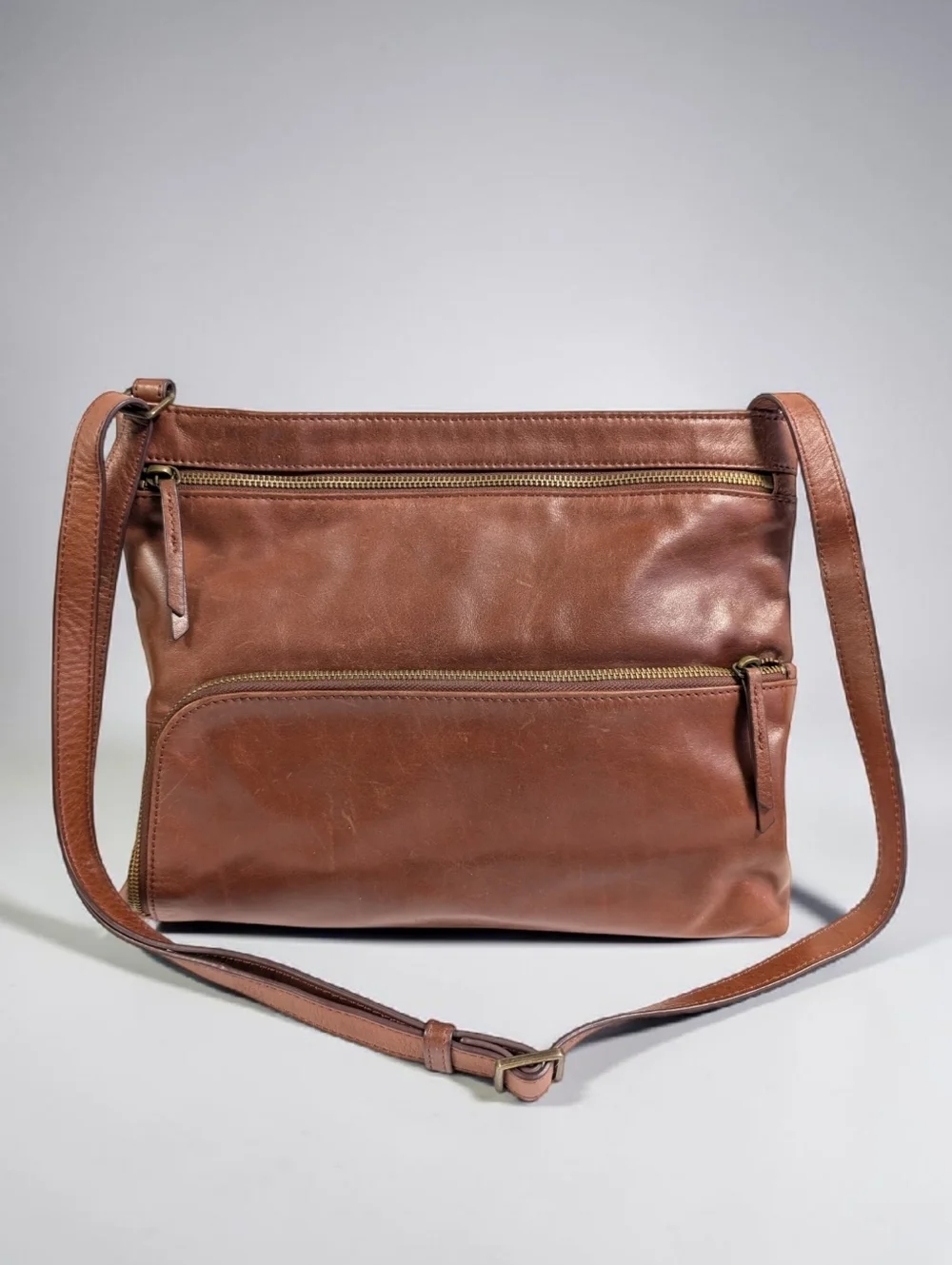 Margot Cognac Leather Crossbody Bag Boho Classic Shoulder Purse